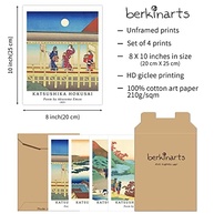 Conjunto de 4 Pôsteres Ukiyo-e Giclée 20x25cm - Arte Japonesa para Decoração Rústica - imagem 4