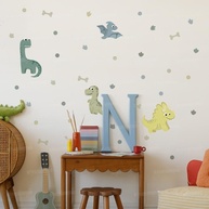 Adesivo de Parede Infantil Dinossauro - Lavável, Seguro e Fácil de Aplicar para Quarto de Bebê e Criança - imagem 1