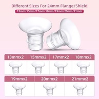 Inserções de Flange 13mm e 15mm para Bombas de Leite 24mm - Compatíveis com Medela, Spectra, Momcozy e Mais - imagem 5