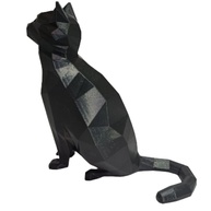 Escultura de Gato Geométrico 15cm Preta - Decoração Moderna para Mesa e Prateleira - imagem 1
