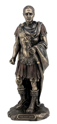 Estátua de Júlio César em Bronze - Réplica Militar Romana 10x8,5x26cm - imagem 1