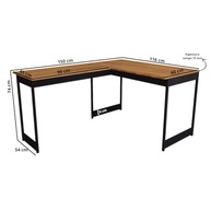 Mesa em L Estilo Industrial Nogal | Escrivaninha de Canto Moderna para Escritório e Estudo - imagem 4