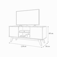 Rack Estante Multifuncional para Sala de Estar com Prateleiras, Porta e Organização Moderna - imagem 3