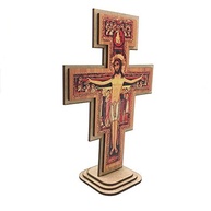 Crucifixo de Mesa São Francisco com Cruz de São Damião - 20 cm | Decoração e Fé - imagem 4