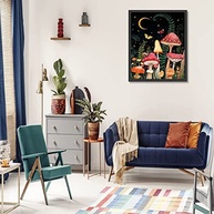 Pacote com 2 Kits de Pintura de Diamante 5D para Adultos - Floresta de Cogumelos com Pedras Redondas - imagem 5