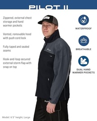 Frogg Toggs Jaqueta de chuva masculina Pilot II Cruiser impermeável, respirável, preto/verde de alta visibilidade, GG - imagem 3