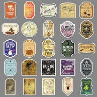 Adesivos Vintage Góticos de Poção Mágica - 50 Unidades à Prova d'Água em PVC - imagem 5