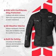 HWK Jaqueta de motocicleta masculina de aventura/turismo com tecido Cordura para motociclismo e proteção contra impactos - imagem 3