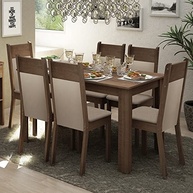 Conjunto de Sala de Jantar Madesa Jaíne - Mesa 6 Cadeiras em Madeira com Design Moderno - imagem 2