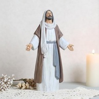 Estátua de Jesus Cristo com Braços Abertos 24cm - Decoração Religiosa Moderna Pintada à Mão - imagem 4