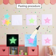 100 Peças de Adesivos de Parede Coloridos que Brilham no Escuro - Plástico Decorativo para Quarto e Sala - imagem 4
