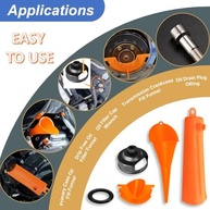 Kit de troca de óleo para ferramenta Harley, chave de filtro de óleo, conjunto de funis de óleo, funil de óleo de capa primária de motocicleta, 50 peças 11105 anel de vedação de plugue de drenagem - imagem 5