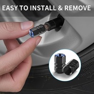 Tampas de haste de válvula de pneu, olhos azuis, acessórios para carro, pacote com 4, capas de proteção contra poeira universais à prova de ferrugem para carro, SUV, bicicleta, motocicleta, presentes - imagem 3