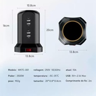 Torre de Tomada Inteligente com 9 Tomadas e 4 USBs - Potência 2500W | Organize e Carregue Tudo! - imagem 5