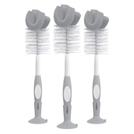 Dr. Brown's Escova de Limpeza Reutilizável para Mamadeira com Suporte Ventosa - Pacote com 3 - imagem 1