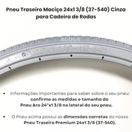 Par de Pneus Maciços 24x1 3/8 Cinza para Cadeira de Rodas - Antifuro e Duráveis - imagem 4