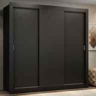 Guarda-Roupa Casal Madesa Lyon 3 Portas de Correr com 2 Gavetas - Design Moderno em Preto - imagem 1