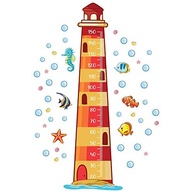 Adesivo de Parede Infantil Régua de Crescimento Fundo do Mar - Decore e Acompanhe o Desenvolvimento com Estilo - imagem 3