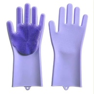 Luva de Silicone de Lavar Louças Esponja Magica Macia Suporte Para Pendurar Resistente Lavagem Prática E-ShopCenter - imagem 2
