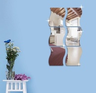 Adesivo de Parede Espelhado 3D Ondulado - Autoadesivo Moderno para Decoração Residencial - imagem 4