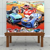 Kit Decoração Festa Infantil Carros de Corrida - Painel + Displays Hot Wheels - imagem 2