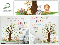 Adesivos de Parede Animais da Floresta com Números e Alfabeto - Decoração Educativa Infantil Removível - imagem 4