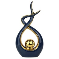 Norrclp Estátua de Cerâmica Abstrata Moderna Azul e Dourado - Decoração de Mesa para Sala de Estar, Jantar e Escritório - imagem 2
