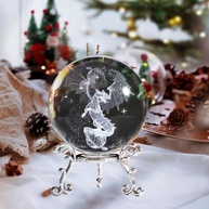 Bola de Cristal de Dragão 3D com Suporte – Estátua de Vidro Decorativa Gravada a Laser - imagem 5