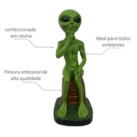 Estatueta ET Alienígena Decorativo Resina - Enfeite Temático Espacial - imagem 5