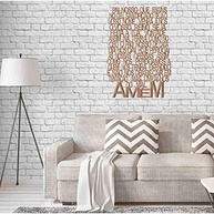 Quadro Decorativo Oração Pai Nosso em MDF Branco - Design Vazado Moderno - imagem 3