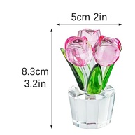 Estatueta Rosa de Cristal 8x5cm - Presente Romântico e Decorativo Premium - imagem 3