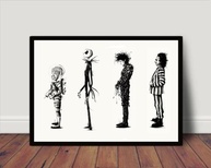 Poster com Moldura Tim Burton - Quadro Decorativo para Fãs de Cinema de Terror - imagem 1