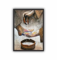 Quadro Decorativo Lava Pés A3 (45x33) - Design Exclusivo em Madeira de Reflorestamento - imagem 2