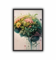 Quadro Decorativo Psicologia Cérebro Natureza A3 - Moldura Madeira Reflorestada - imagem 2