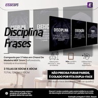 Quadros Decorativos Disciplina Execução Foco Motivacional com Animais - 3 Peças 40x60 cm em MDF Premium - imagem 5