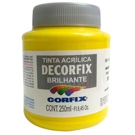 Tinta Acrílica Brilhante DECORFIX 250ml - Amarelo Ouro Vibrante (308) - imagem 2