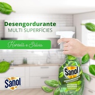 Desengordurante Sanol Extratos Naturais Hortelã & Sálvia 500ml - Limpeza Profunda e Natural para Cozinha - imagem 5