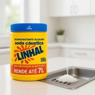 Soda Cáustica 66–69% 500g Linhal | Poderoso Desentupidor e Limpeza Profunda para Fossa e Caixa de Gordura - imagem 1