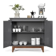 Aparador de Cozinha Flow 2 Portas Cinza - Design Moderno para Sala de Jantar e Cozinha - imagem 4