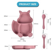 Prato Infantil de Silicone com Design de Gatinho, Divisórias e Talheres - Seguro, Divertido e Prático - imagem 3