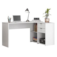 Mesa de Escritório Office NT 2060 com 2 Gavetas e 3 Nichos - Design Moderno em Branco - imagem 5