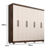 Guarda-Roupa Casal Lisboa 8 Portas com 4 Gavetas - Design Moderno Chocolate/Off White - imagem 3