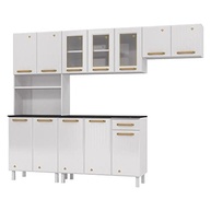 Cozinha Compacta em Aço Inox 4 Peças com 12 Portas e 1 Gaveta Diamante - Telasul Branco - imagem 4