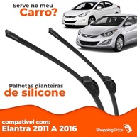 Par Palhetas Limpador Para-brisa Silicone Elantra 2011-2016 Dianteira - imagem 4