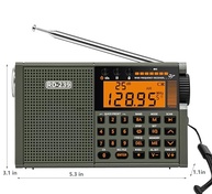 Rádio Portátil AIR/VHF/AM/FM/SW/Clima com Gravação Digital, Lanterna e Mais - imagem 3