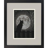 DIMENSIONS Kit Ponto Cruz Gato Black Moon Cat - 14 Unidades Aida Preto 14x18cm - imagem 5