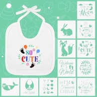 Conjunto DIY Babadores Bebê - 88 Peças com Estêncis, Marcadores e Clipes - imagem 5
