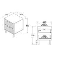 Mesa de Cabeceira Ditália 2 Gavetas DM-121 – Design Moderno e Resistente em Branco - imagem 3