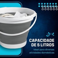 Balde de Silicone Dobrável 5L – Portátil e Multifuncional para Casa, Camping e Viagens - imagem 5