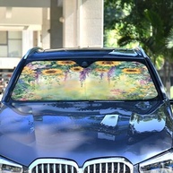 Para-Brisa Aquarela Girassóis com Proteção UV - Capa Térmica Dobrável para Carros - imagem 5